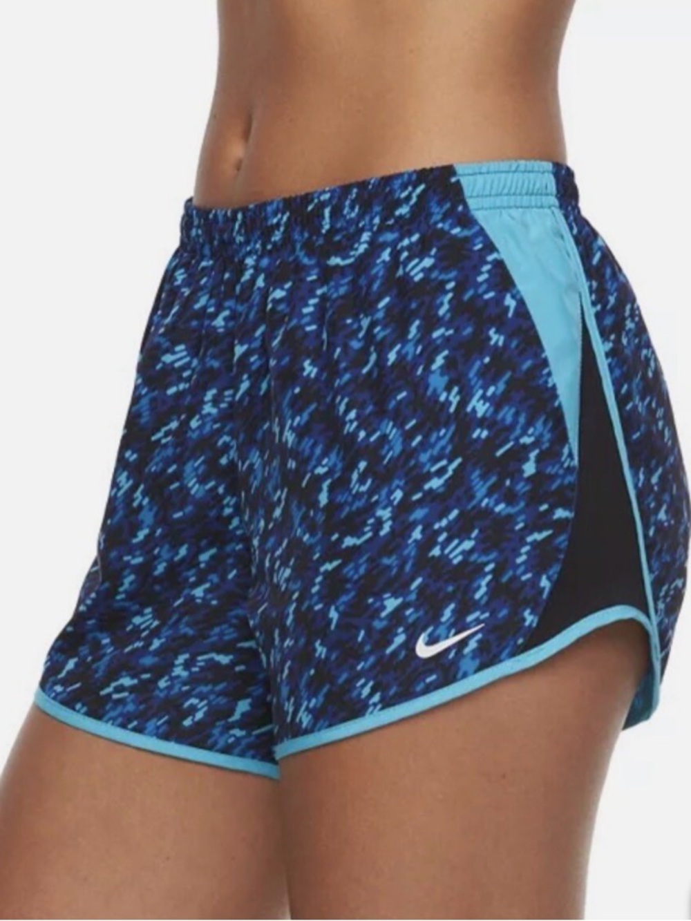 Nike Women’s Blue Multi-Print Athletic Shorts Size Medium